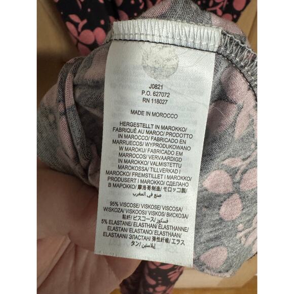 Boden | Hattie Clover Print Long Sleeve Black Pink Jersey Dress | Size 12 - Picture 7 of 13